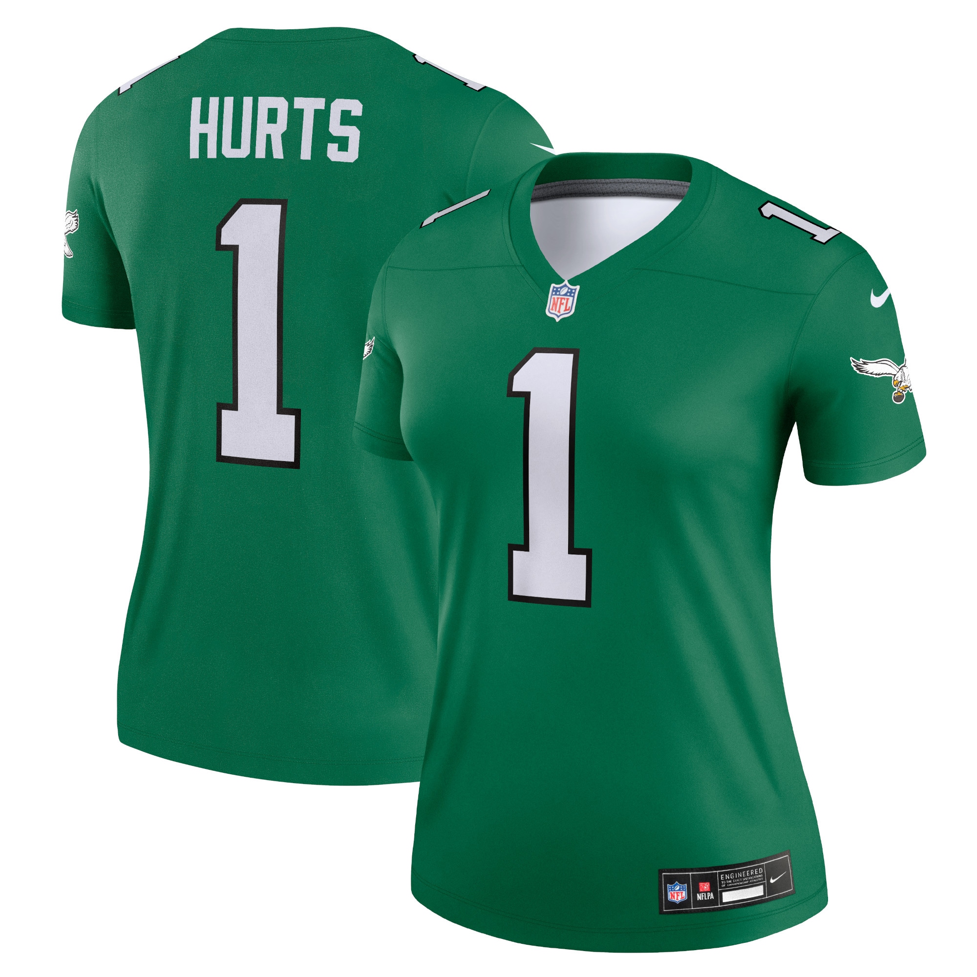 Philadelphia Eagles Jalen Hurts Kelly Green Alternate Legend Player Performance Top NFL Jersey Women's
