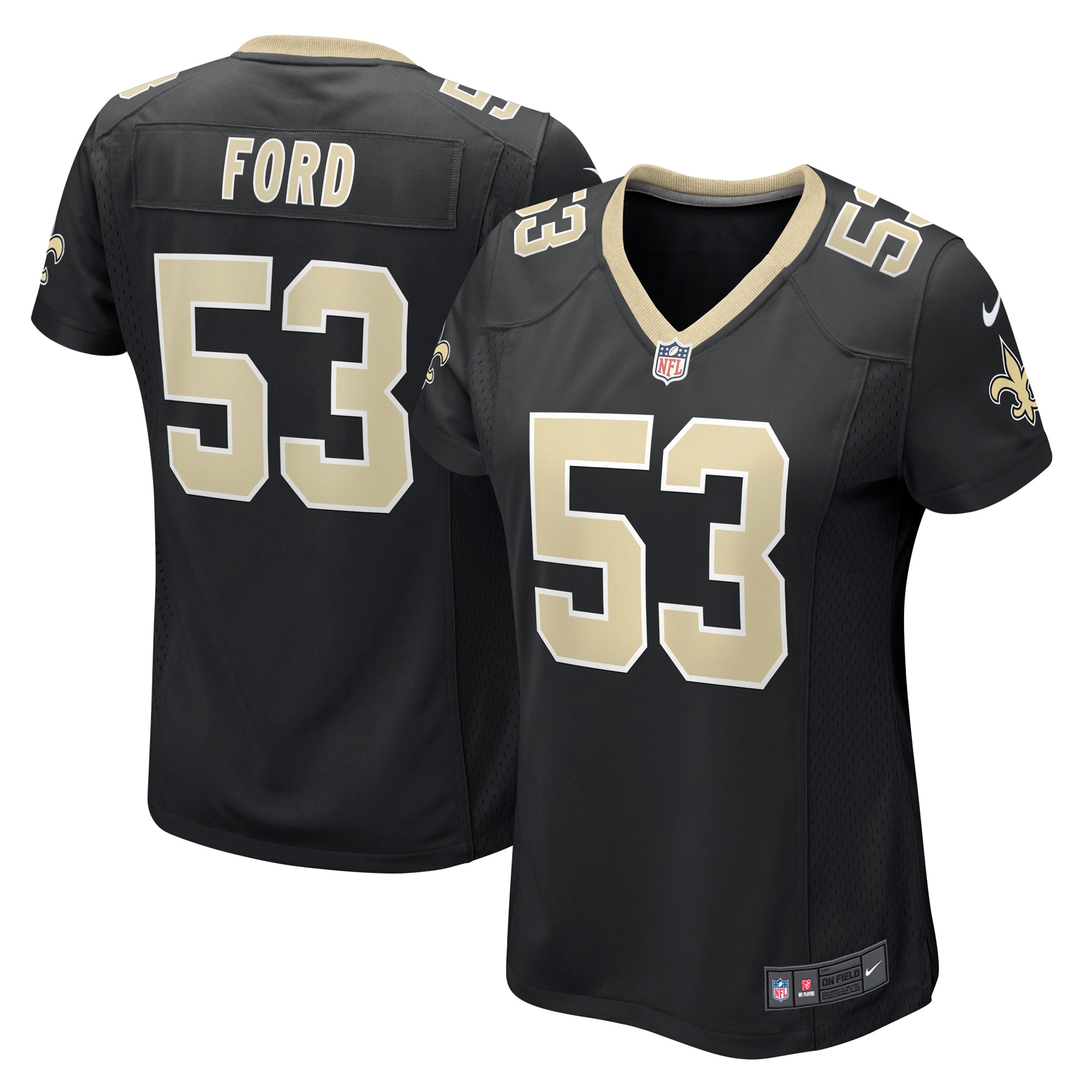 New Orleans Saints Jaylan Ford Black Game NFL Jersey Women's