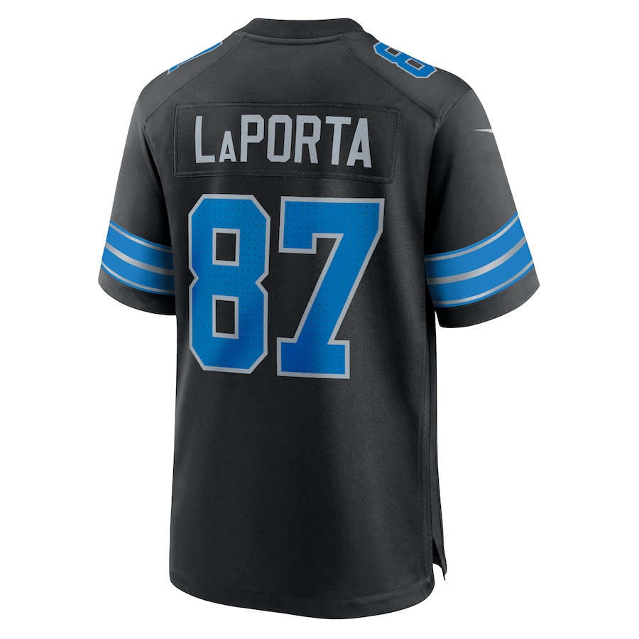 Sam LaPorta 87 Detroit Lions 2nd Alternate Game Black NFL Jersey Men's