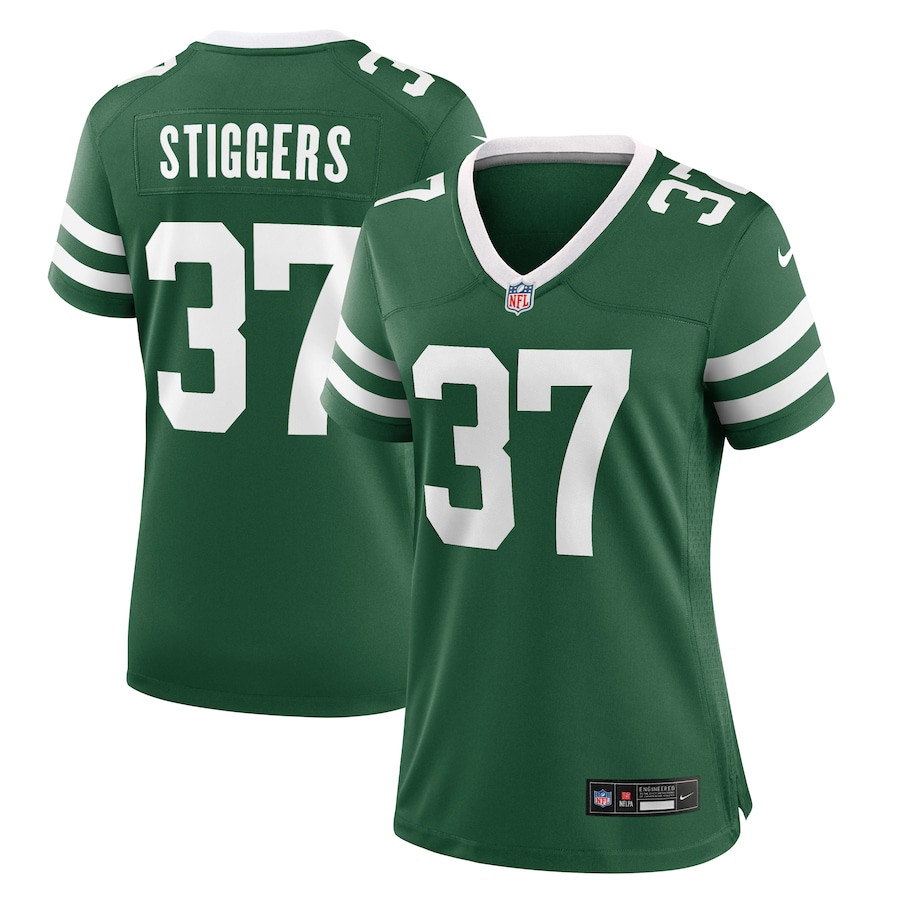 Qwan'tez Stiggers 37 New York Jets Team Game Legacy Green NFL Jersey Women's