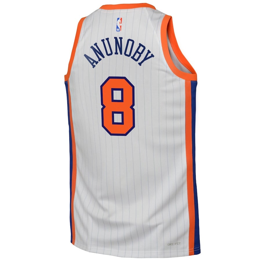 OG Anunoby 8 New York Knicks 2024/25 Swingman Playe City Editio White NBA Jersey Youth