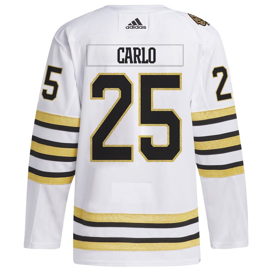 Brandon Carlo 25 Boston Bruins 2024 Playoffs Patch Away White NHL Jersey Men's