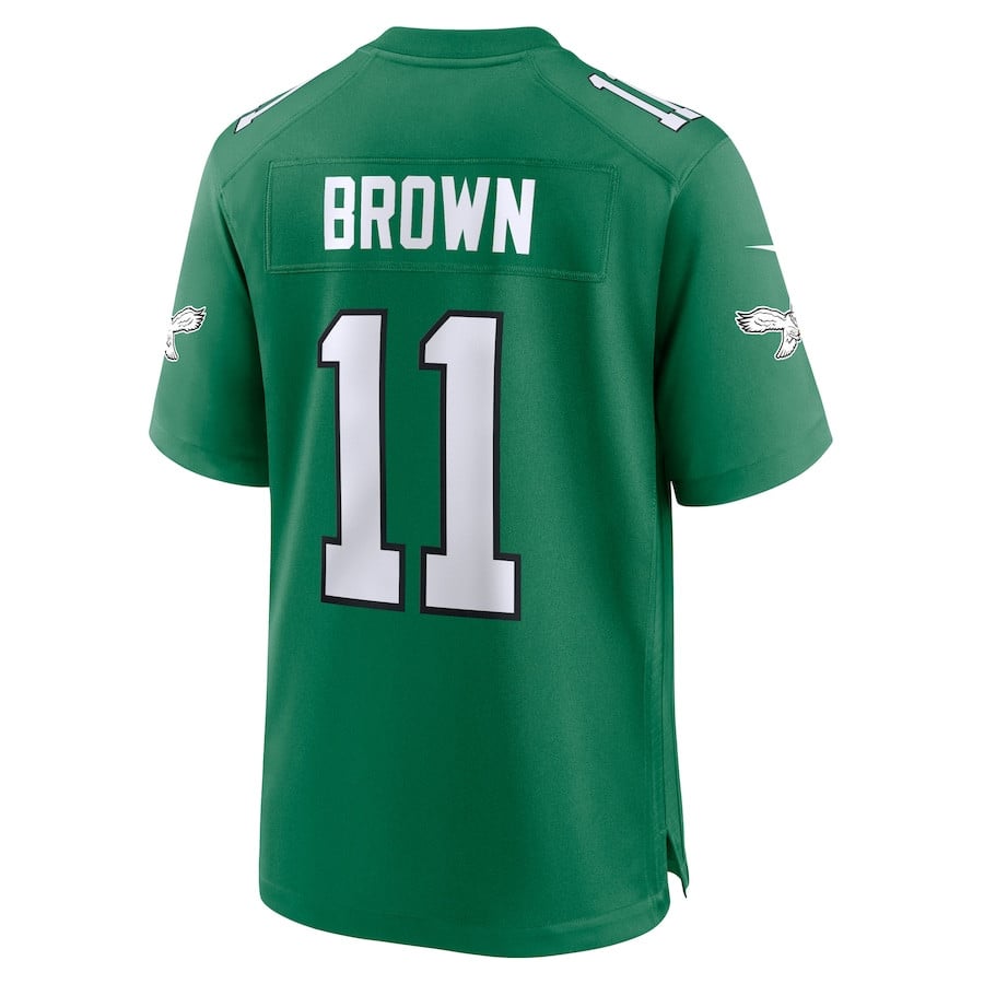 A.J. Brown 11 Philadelphia Eagles Super Bowl LIX 2nd Alternate Game Kelly Green NFL Jersey Men's