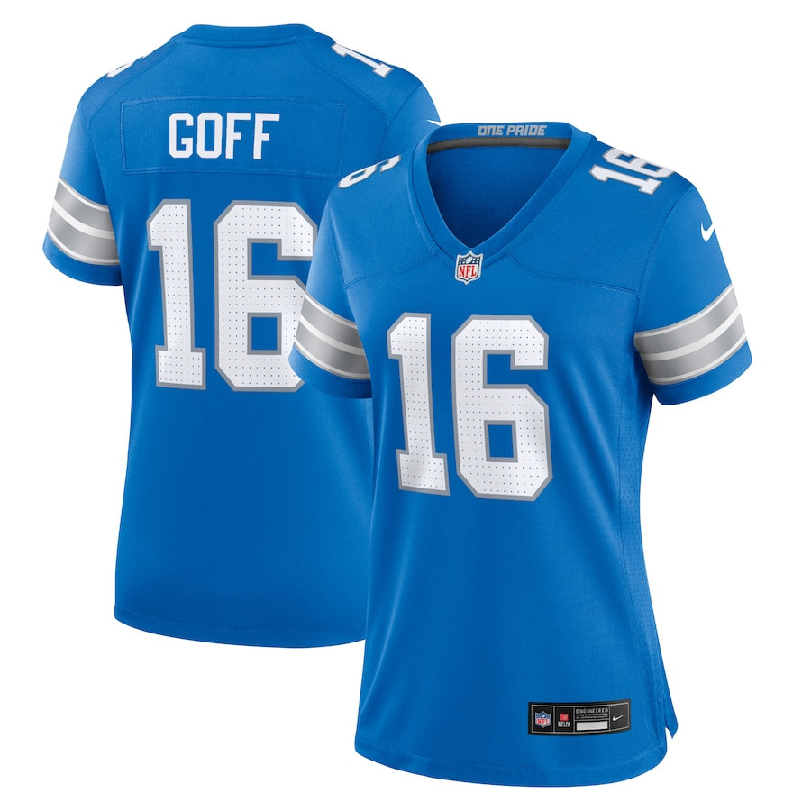 Jared Goff 26 Detroit Lions Team Game Blue NFL Jersey Women's