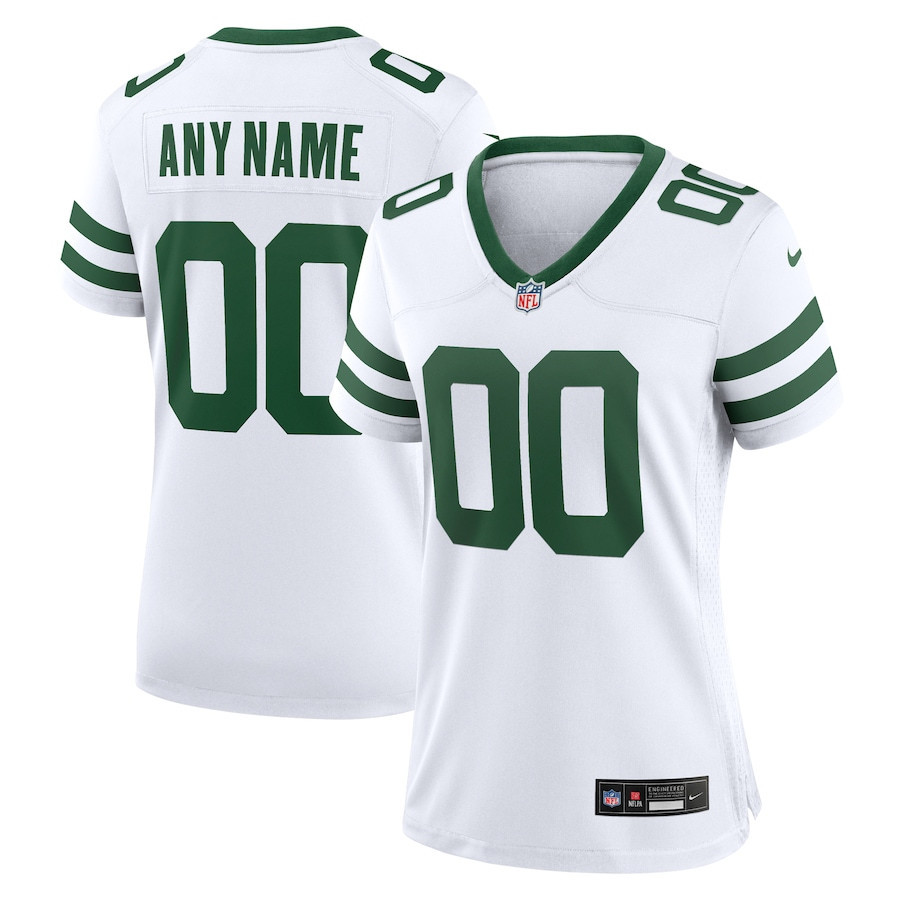 New York Jets Game Custom Women, White NFL Jersey Women's