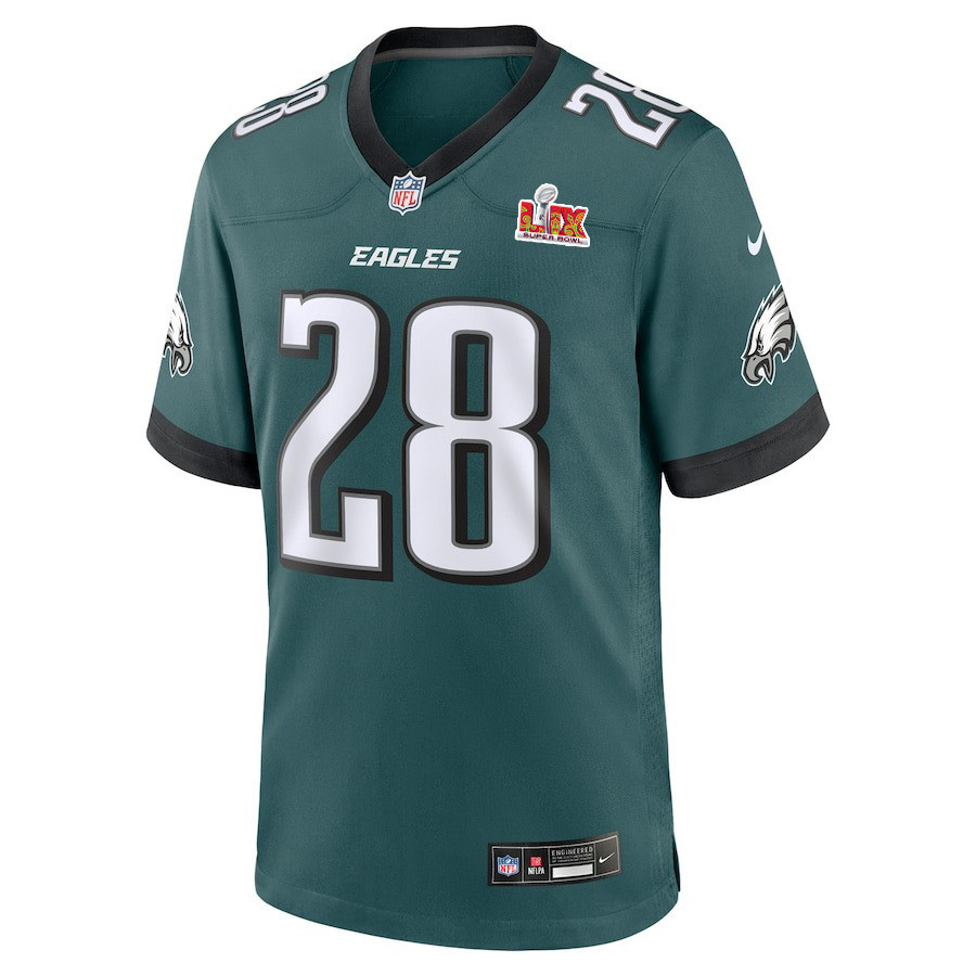 Will Shipley #28 Philadelphia Eagles Super Bowl LIX Midnight Green NFL Jersey Youth