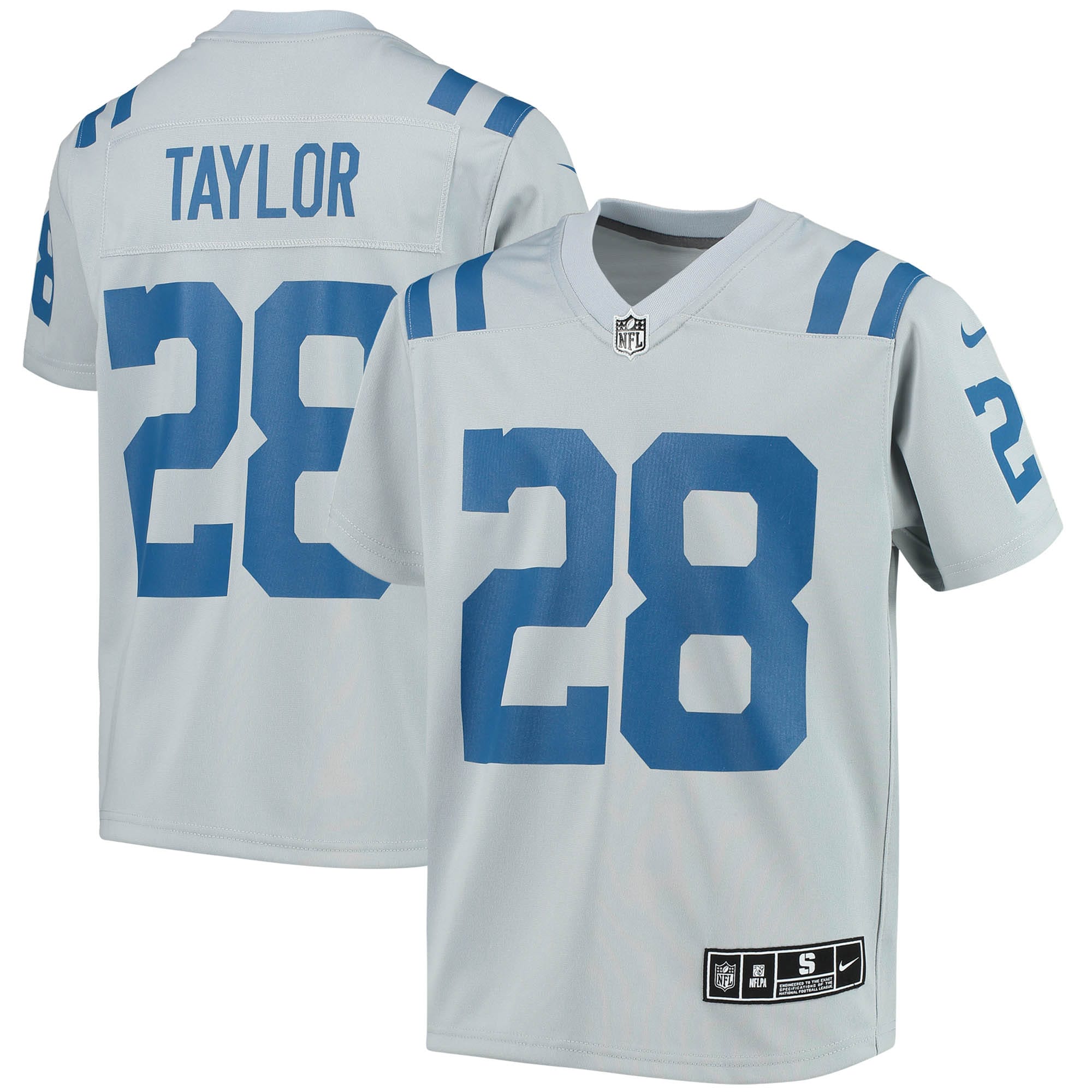 Indianapolis Colts Jonathan Taylor Gray Inverted Team Game NFL Jersey Youth
