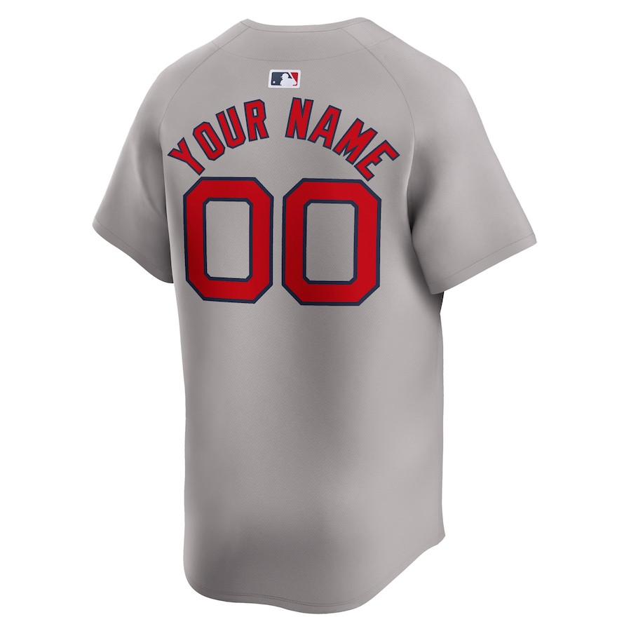 Boston Red Sox Away Limited Custom Gray MLB Jersey Men's