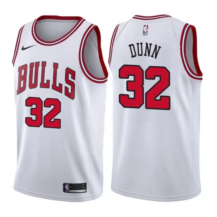 Chicago Bulls Kris Dunn 32 Associatio White NBA Jersey Men's