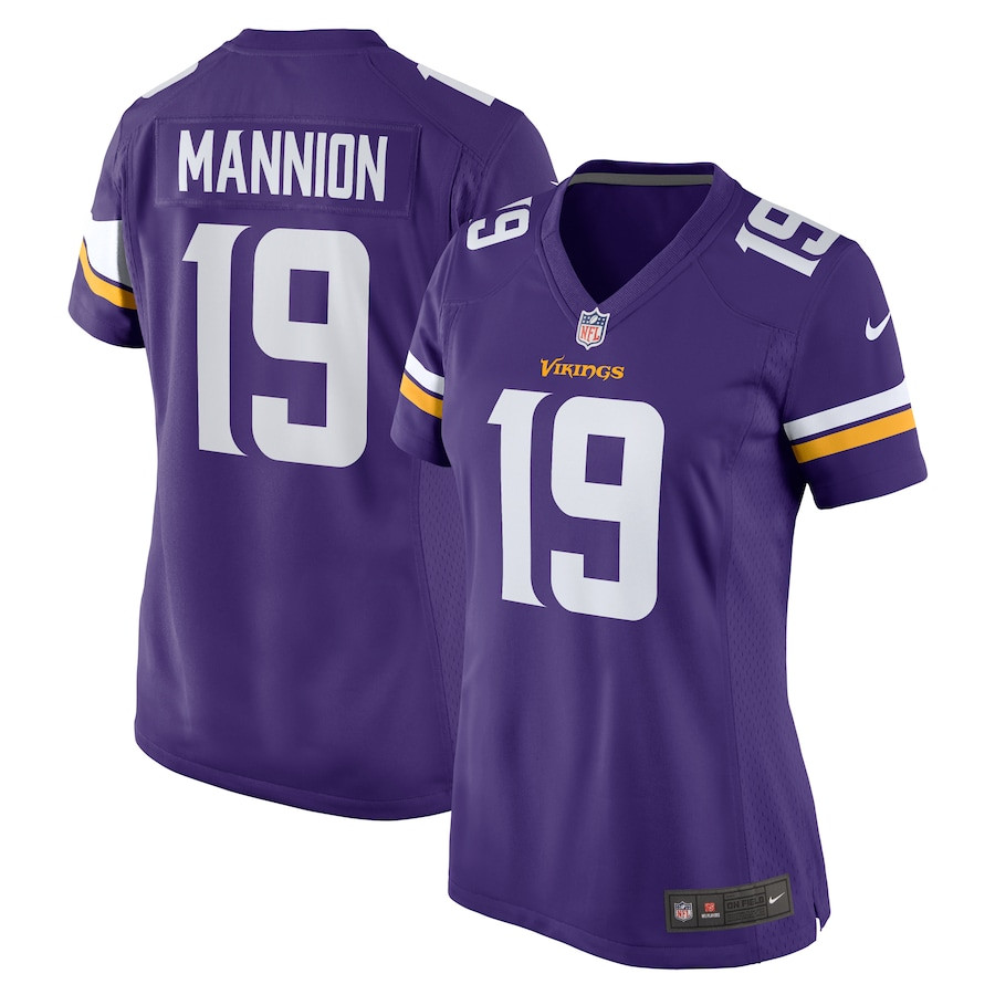 Sean Mannion 19 Minnesota Vikings Game Purple NFL Jersey Women's