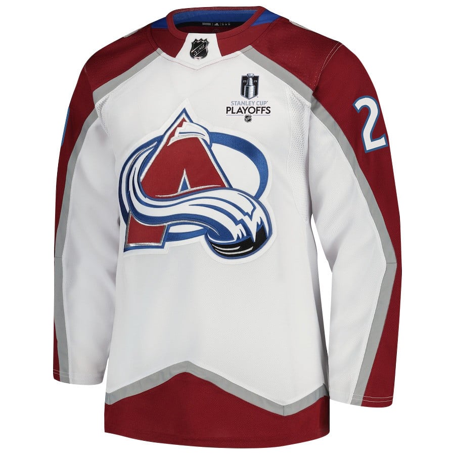 Ross Colton 20 Colorado Avalanche 2024 Playoffs Patch Away White NHL Jersey Men's