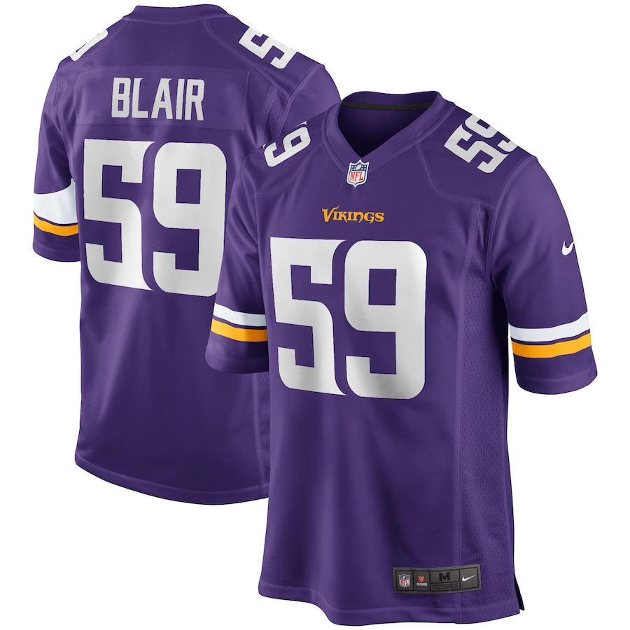 Matt Blair 59 Minnesota Vikings Game Retired Purple NFL Jersey Men's
