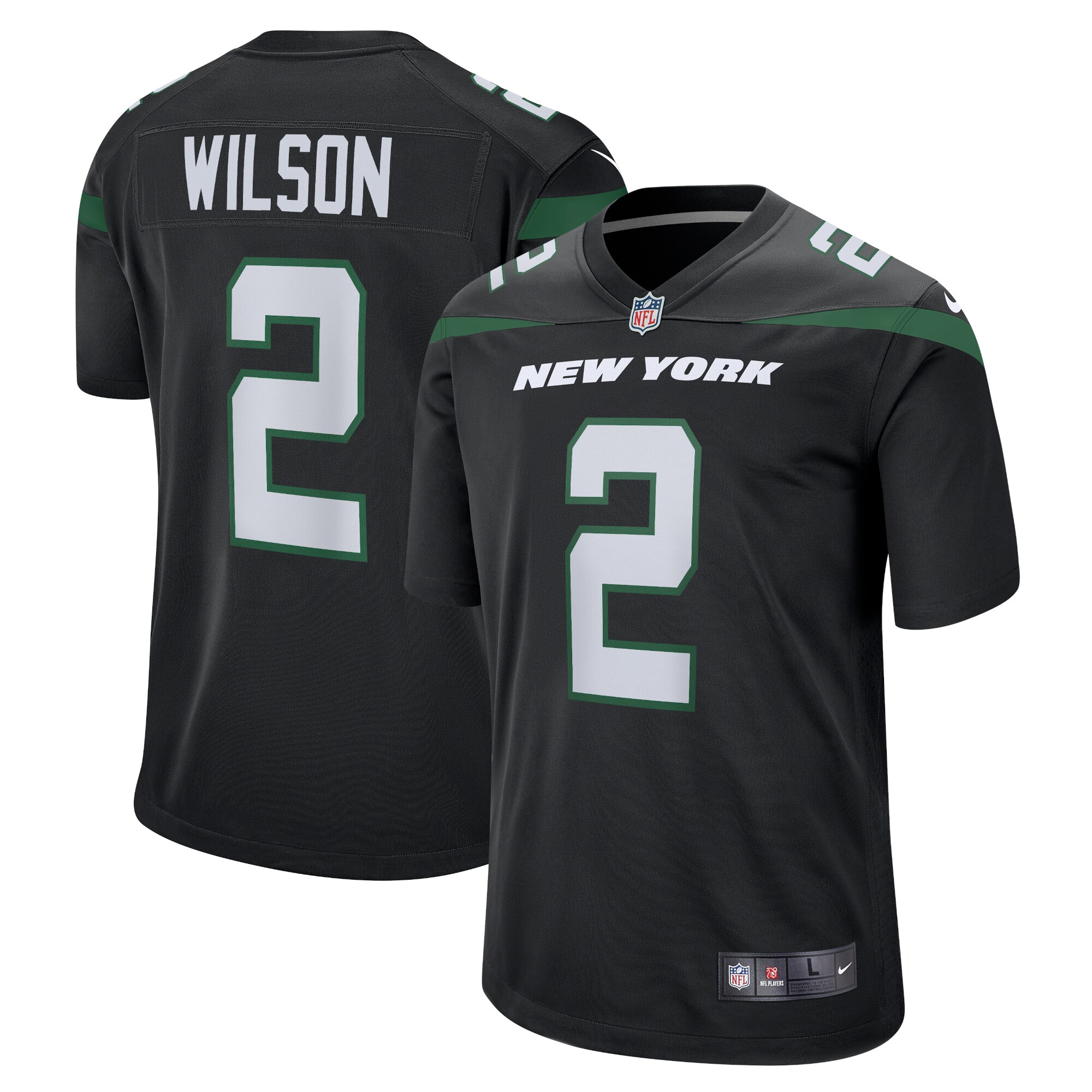 New York Jets Zach Wilson Black Game NFL Jersey Youth