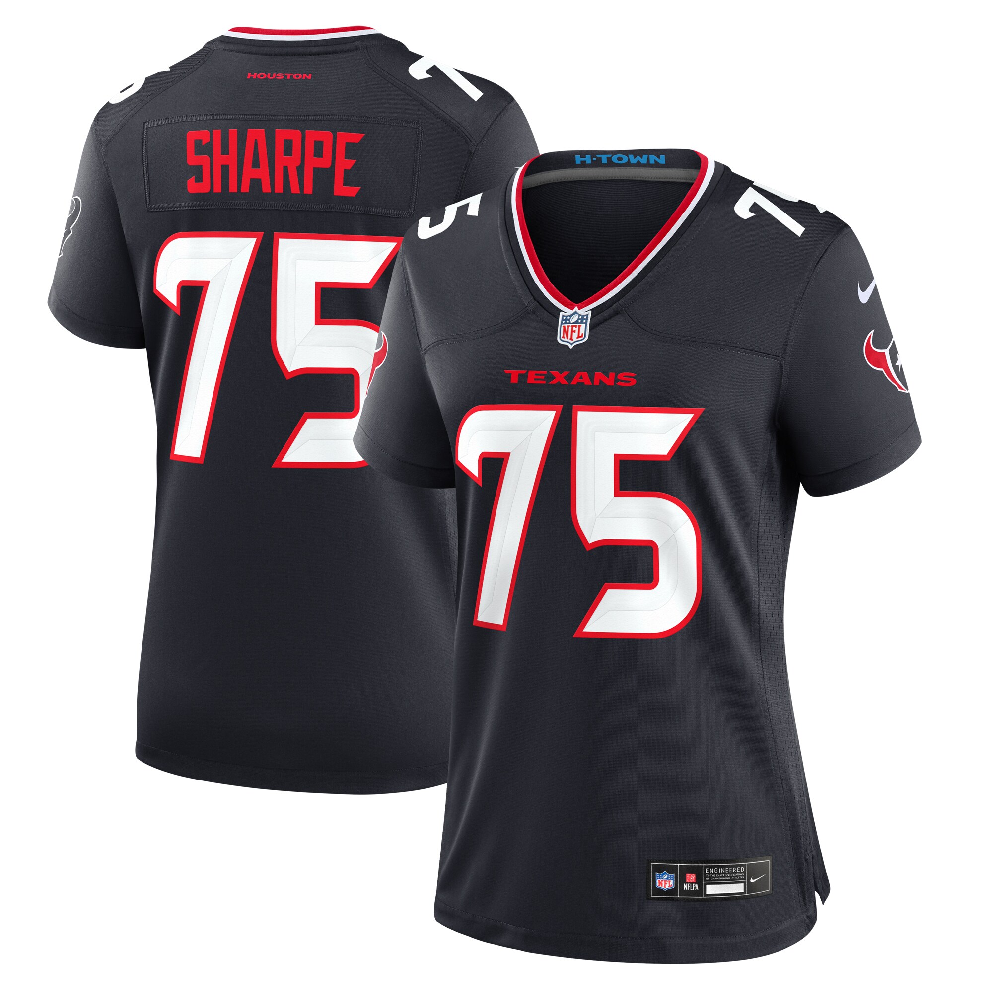Houston Texans David Sharpe Navy Team Game NFL Jersey Women's