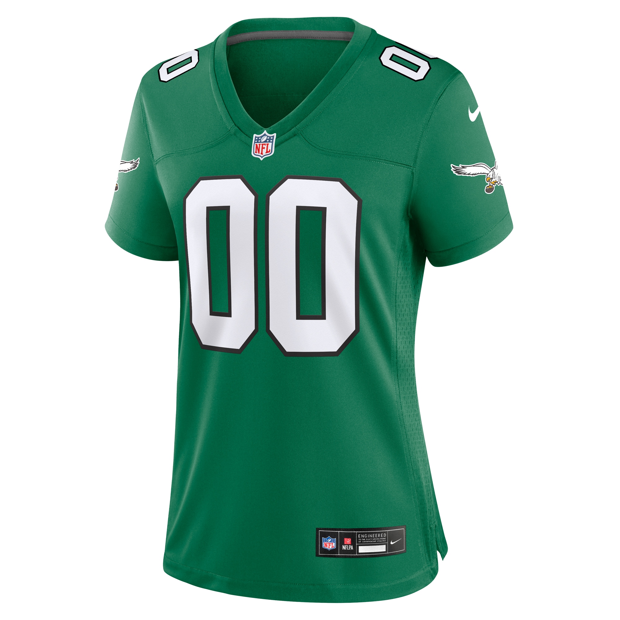 Philadelphia Eagles Kelly Green Alternate Custom Game NFL Jersey Women's
