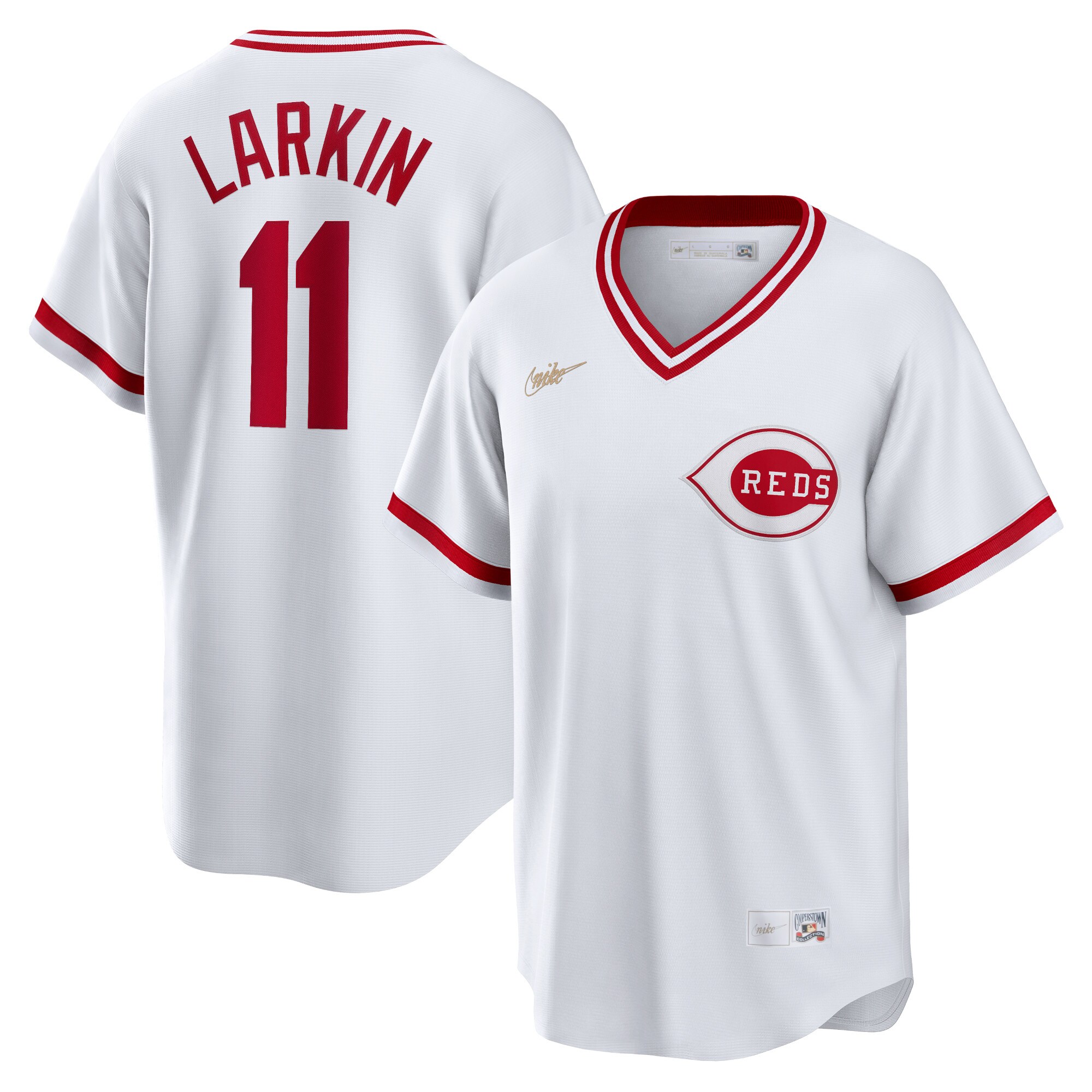 Cincinnati Reds Barry Larkin White Home Cooperstown Collection Player MLB Jersey Men's