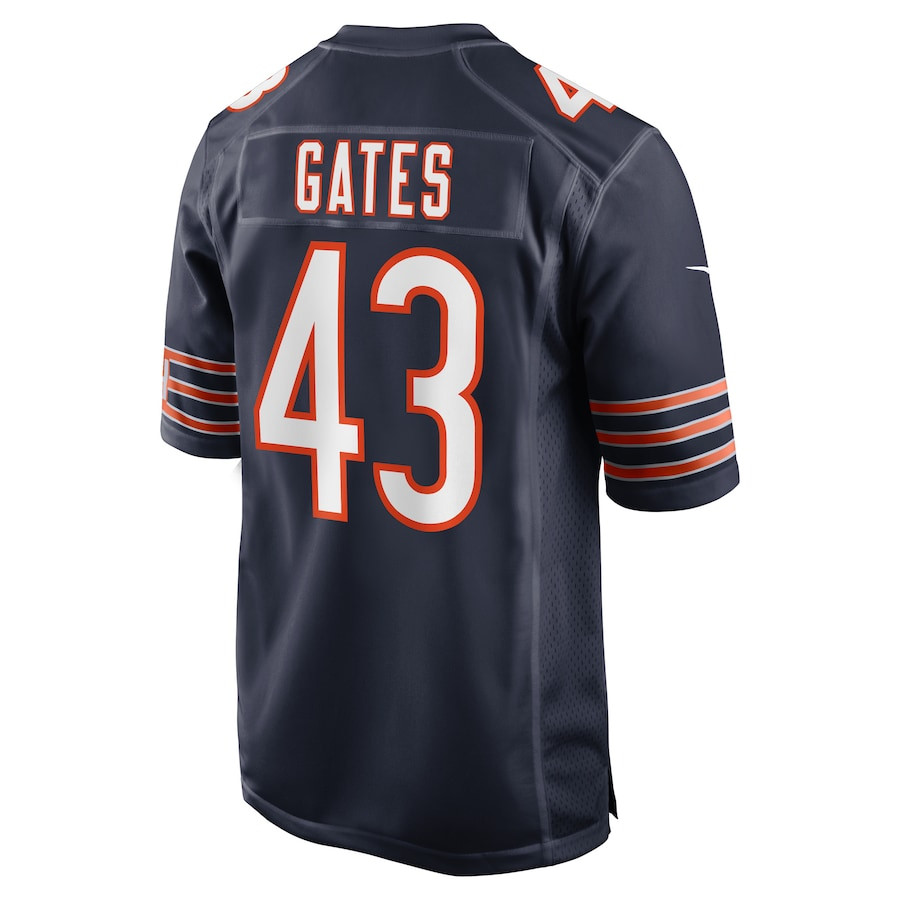 DeMarquis Gates 43 Chicago Bears Game Navy NFL Jersey Men's