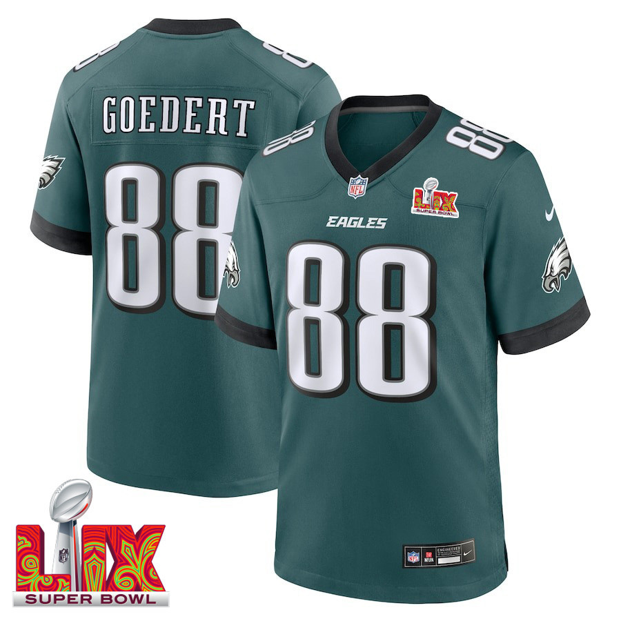 Dallas Goedert #88 Philadelphia Eagles Super Bowl LIX Midnight Green NFL Jersey Men's