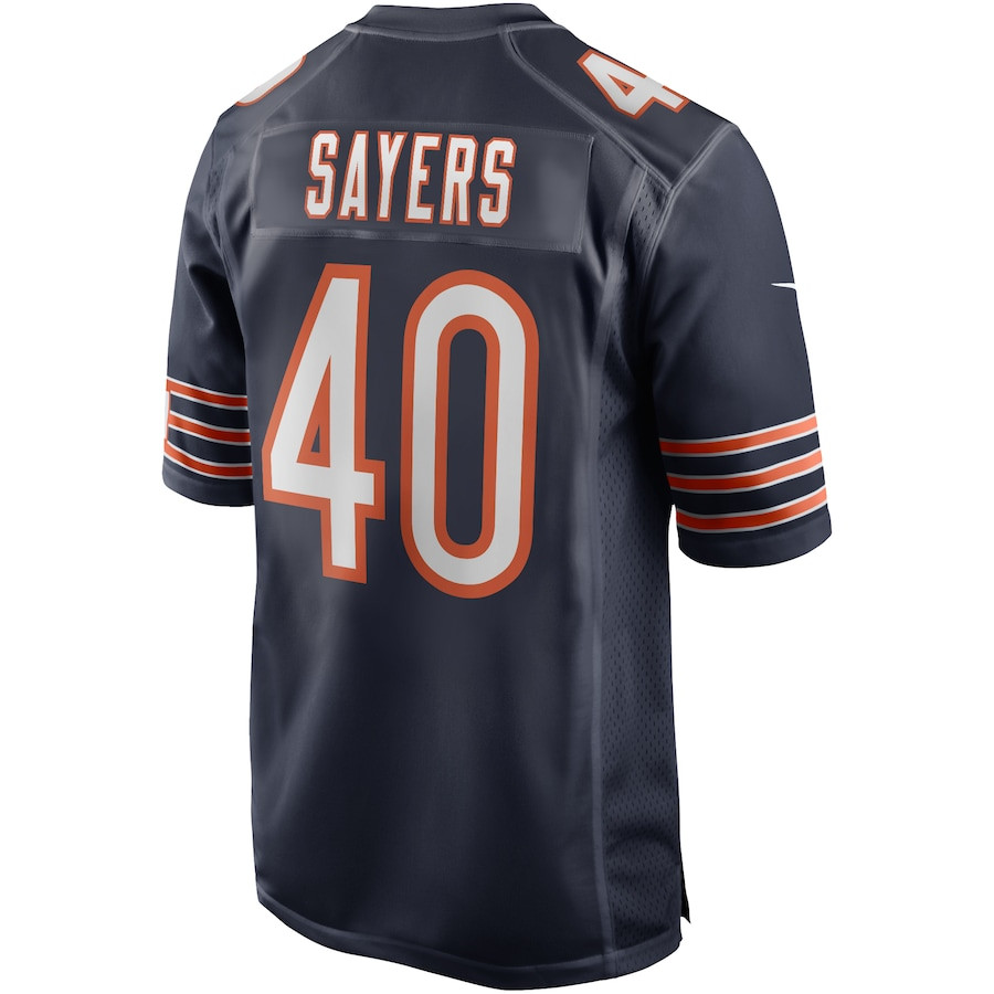 Gale Sayers 40 Chicago Bears Game Retired Navy NFL Jersey Men's