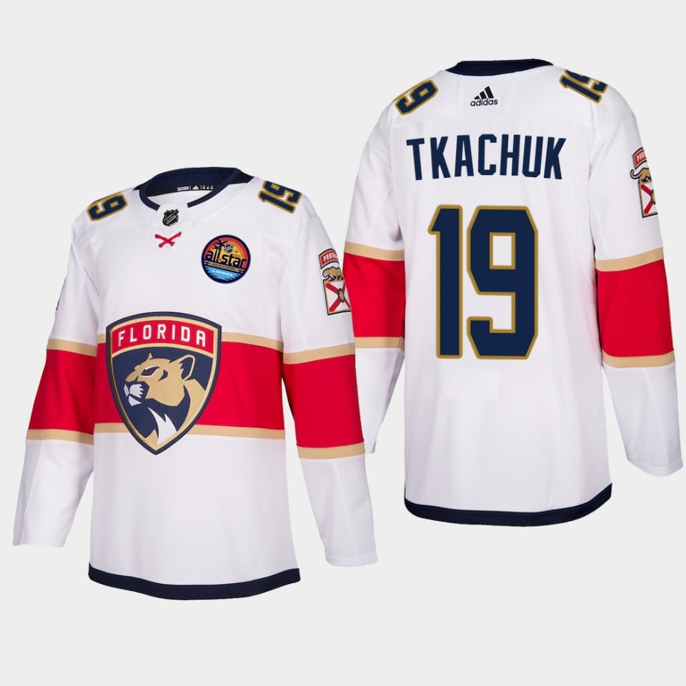 Florida Panthers Matthew Tkachuk 19 2023 All Star Patch Away White NHL Jersey Men's