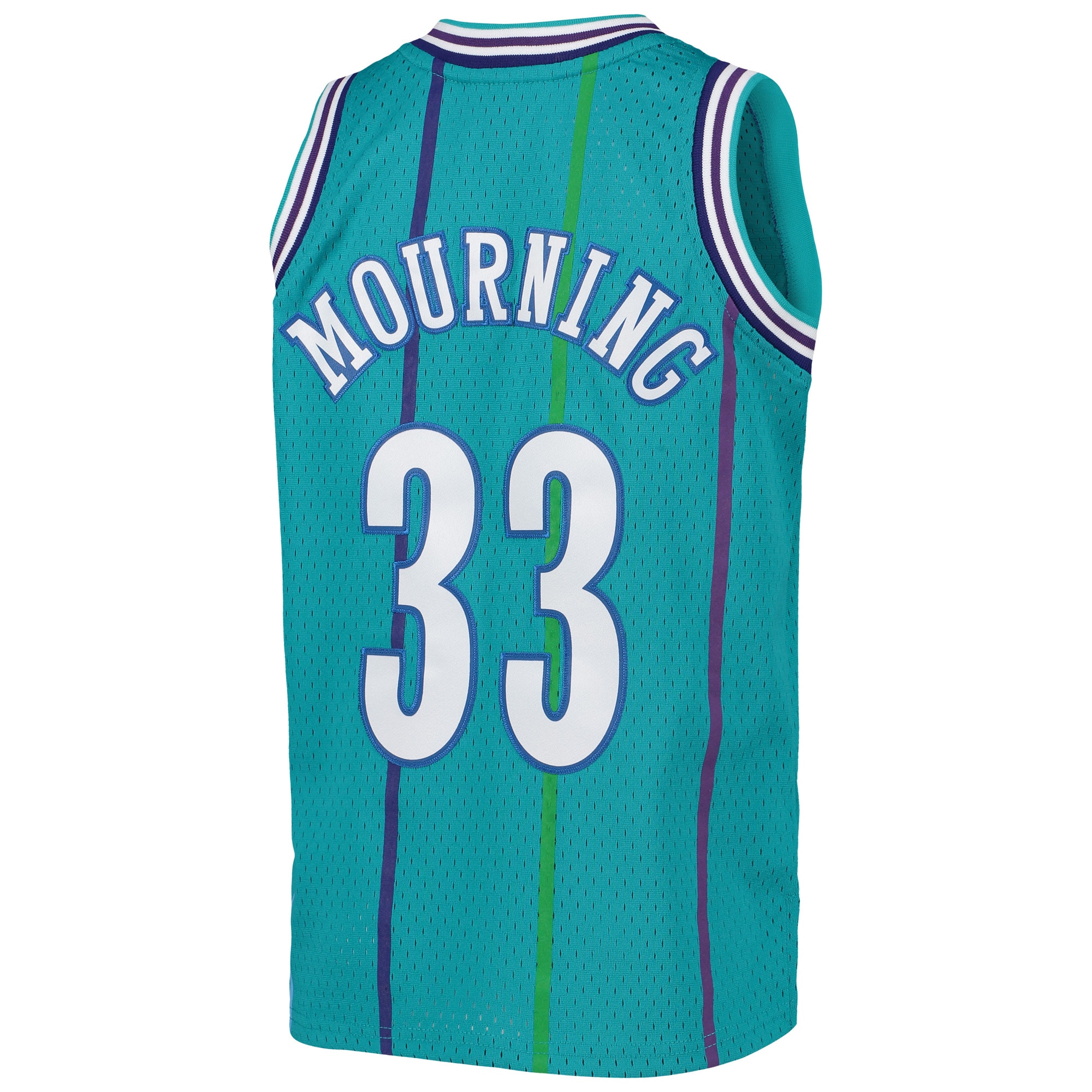 Mitchell Ness Alonzo Mourning Teal Charlotte Hornets 1992/93 Hardwood Classics Swingman NBA Jersey Youth