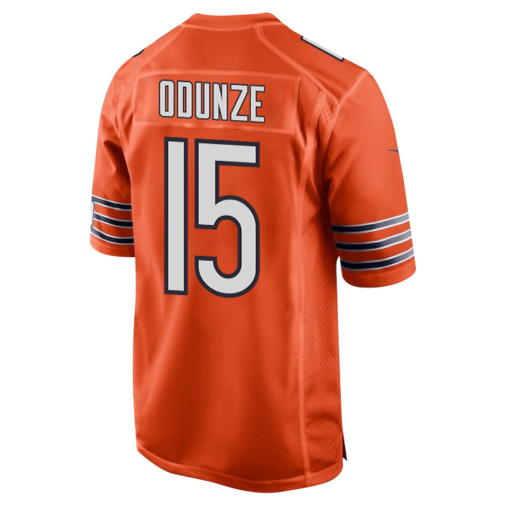 Rome Odunze 15 Chicago Bears Alternate 2024 Draft First Round Pick Player Game Orange NFL Jersey Men's