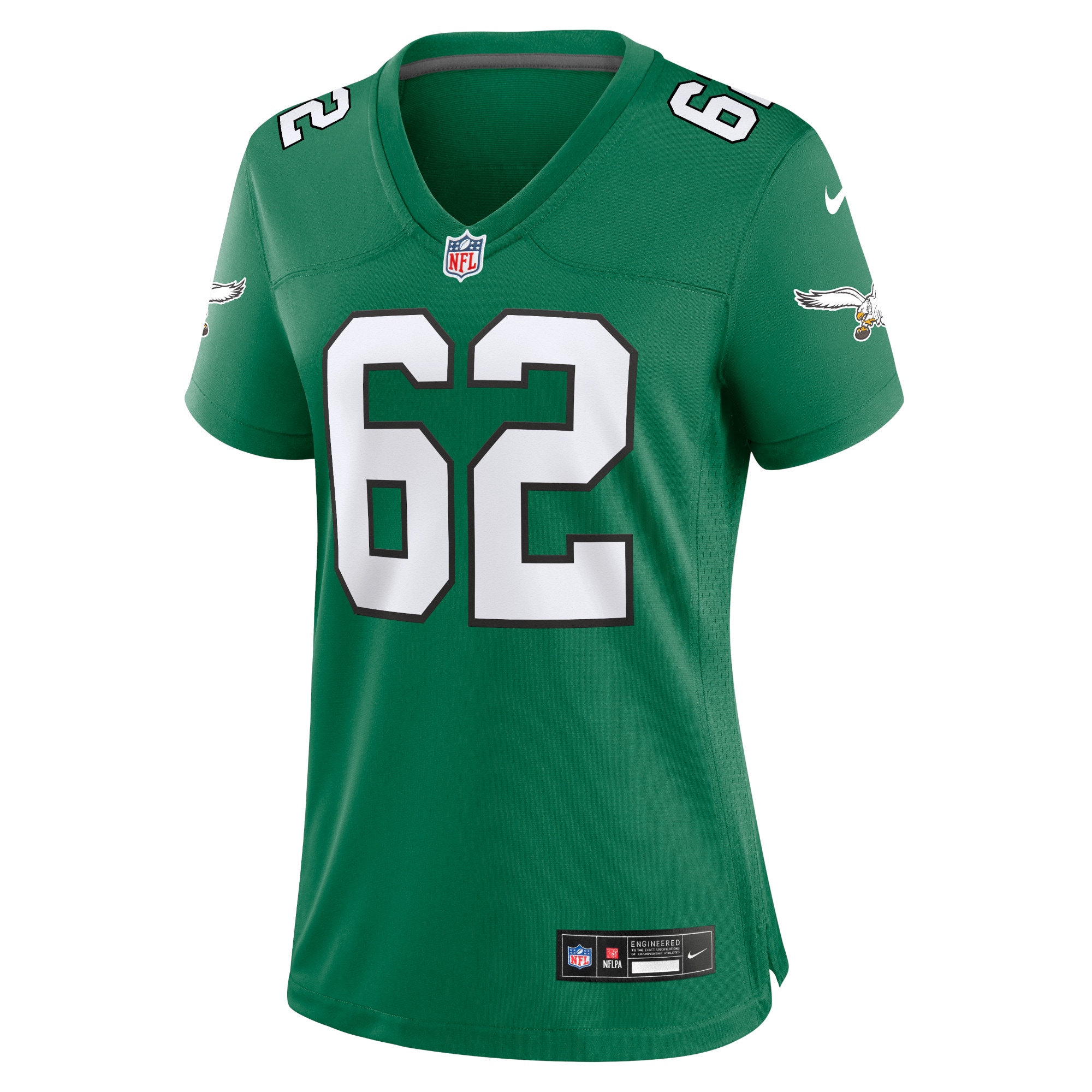 Philadelphia Eagles Jason Kelce Kelly Green Player NFL Jersey Women's