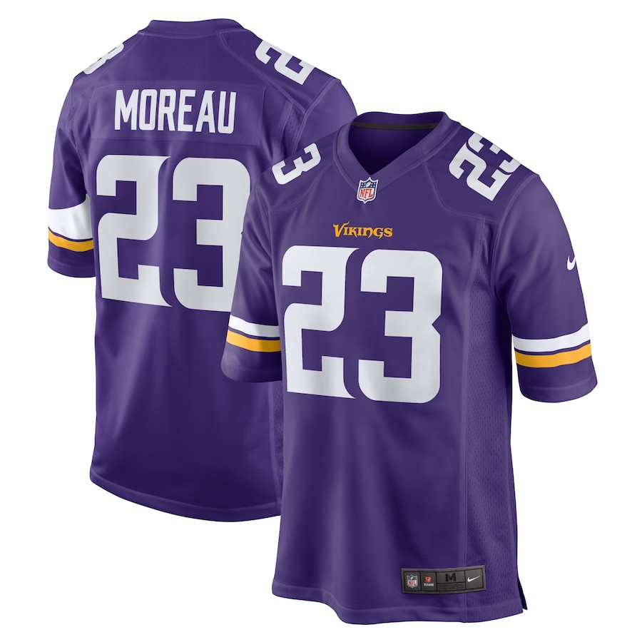 Fabian Moreau 23 Minnesota Vikings Game Purple NFL Jersey Men's