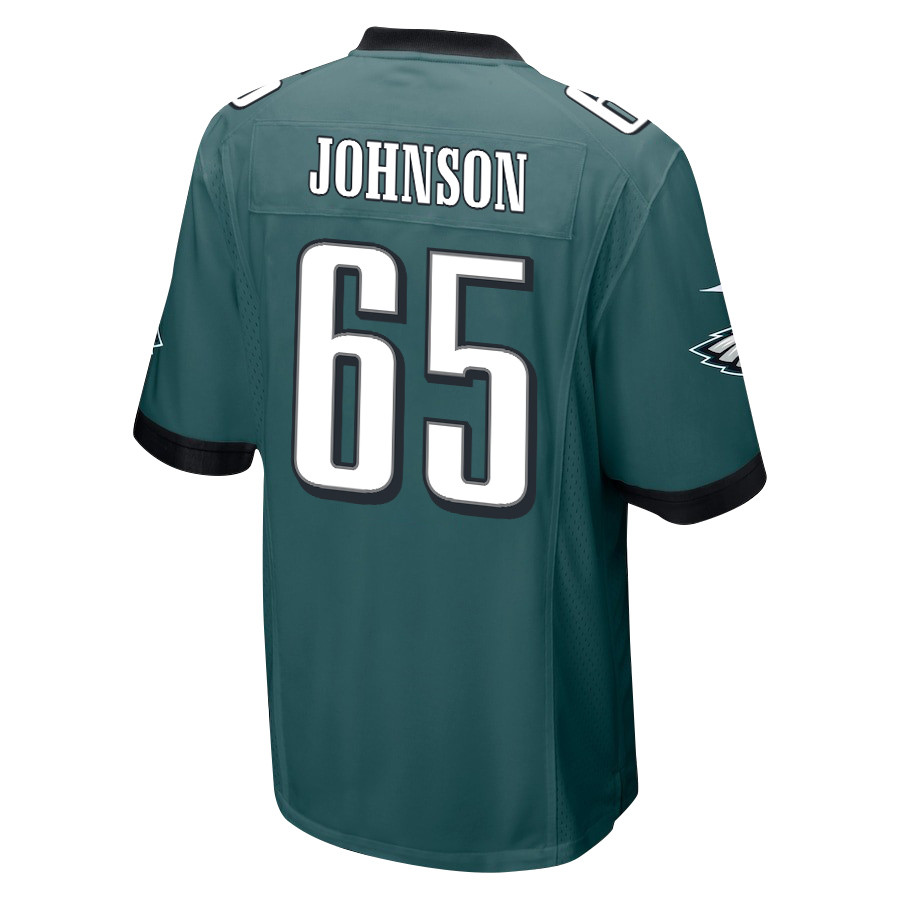 Lane Johnson 65 Philadelphia Eagles Super Bowl LIX New Orleans Patch Game Midnight Green NFL Jersey Men's