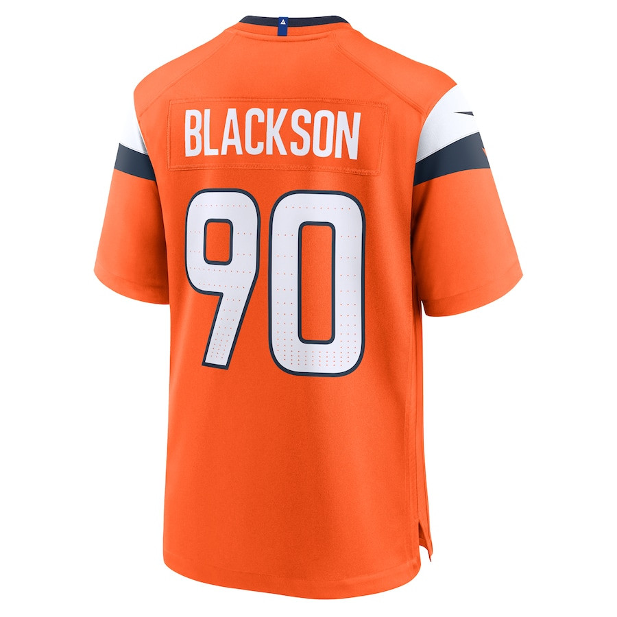 Angelo Blackson 90 Denver Broncos Game Orange NFL Jersey Men's