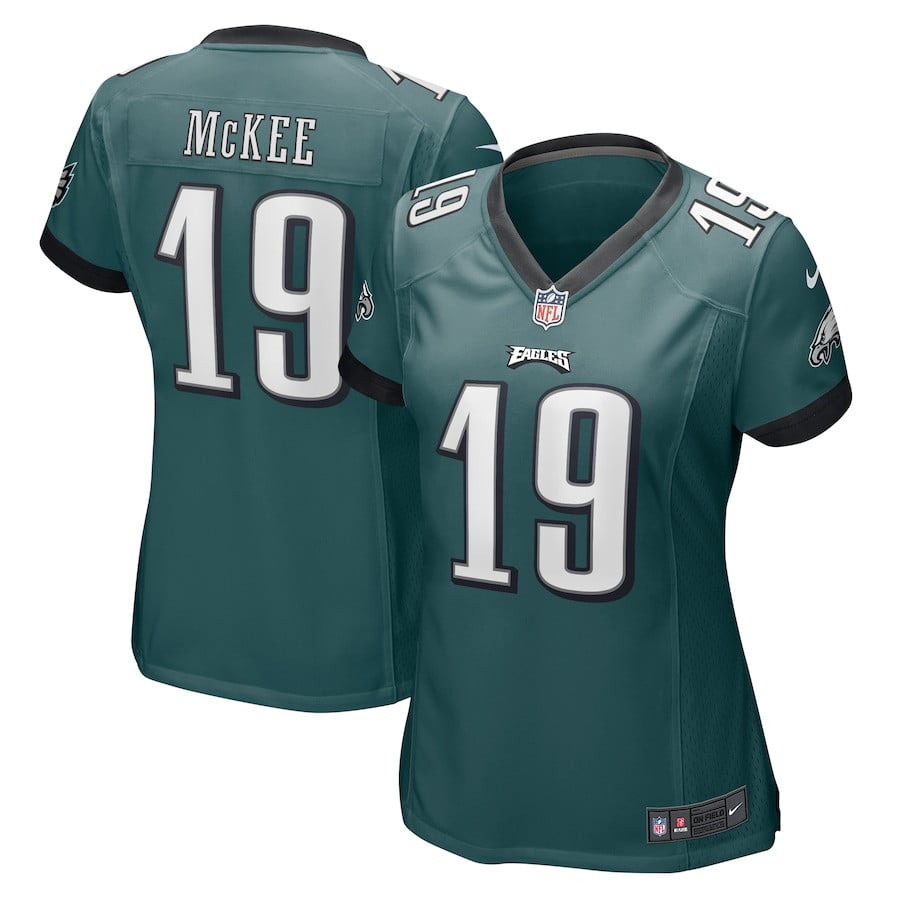 Tanner McKee 19 Philadelphia Eagles Team Game Midnight Green NFL Jersey Women's