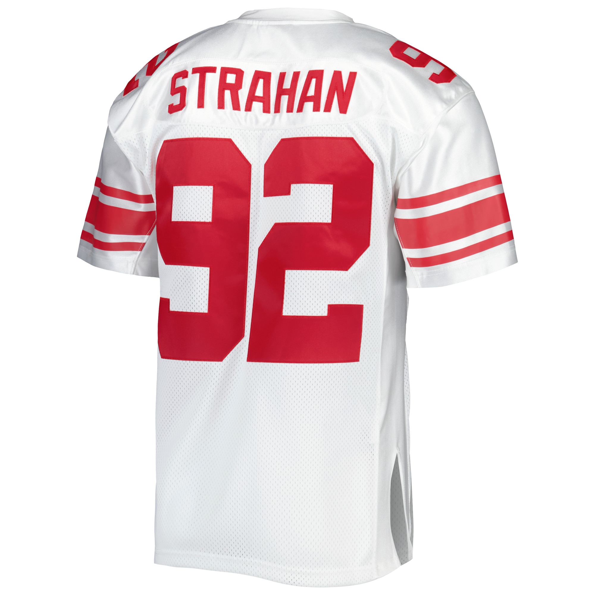 New York Giants 2007 Michael Strahan Mitchell Ness White Throwback Retired Player NFL Jersey Men's