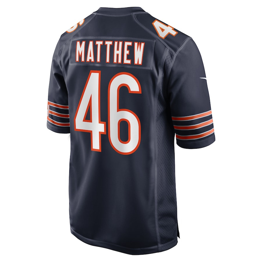 Christian Matthew 46 Chicago Bears Game Navy NFL Jersey Men's