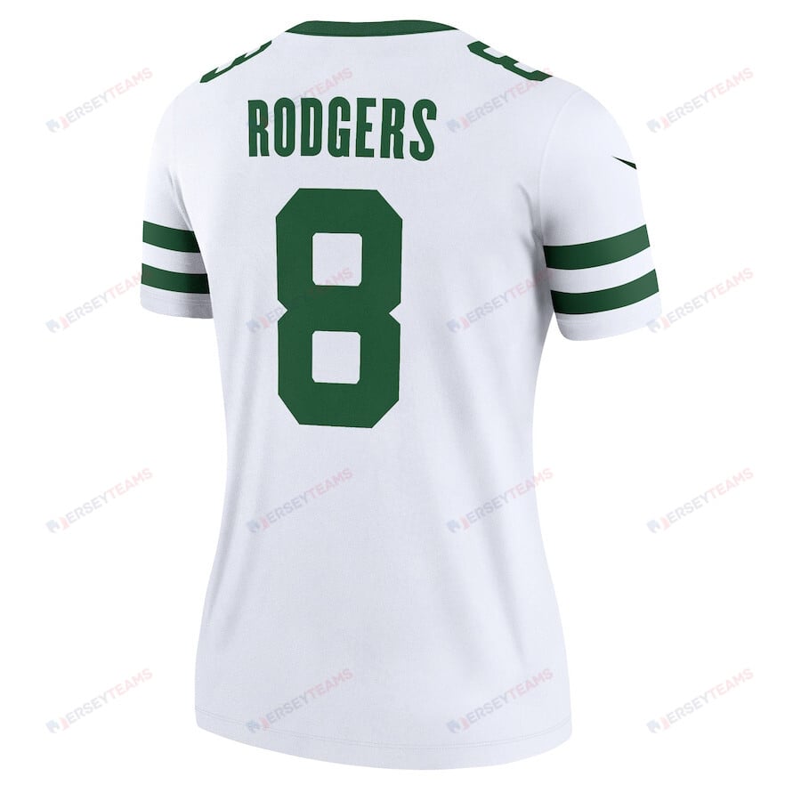 Aaron Rodgers 8 New York Jets Alternate Legend Spotlight White NFL Jersey Women's