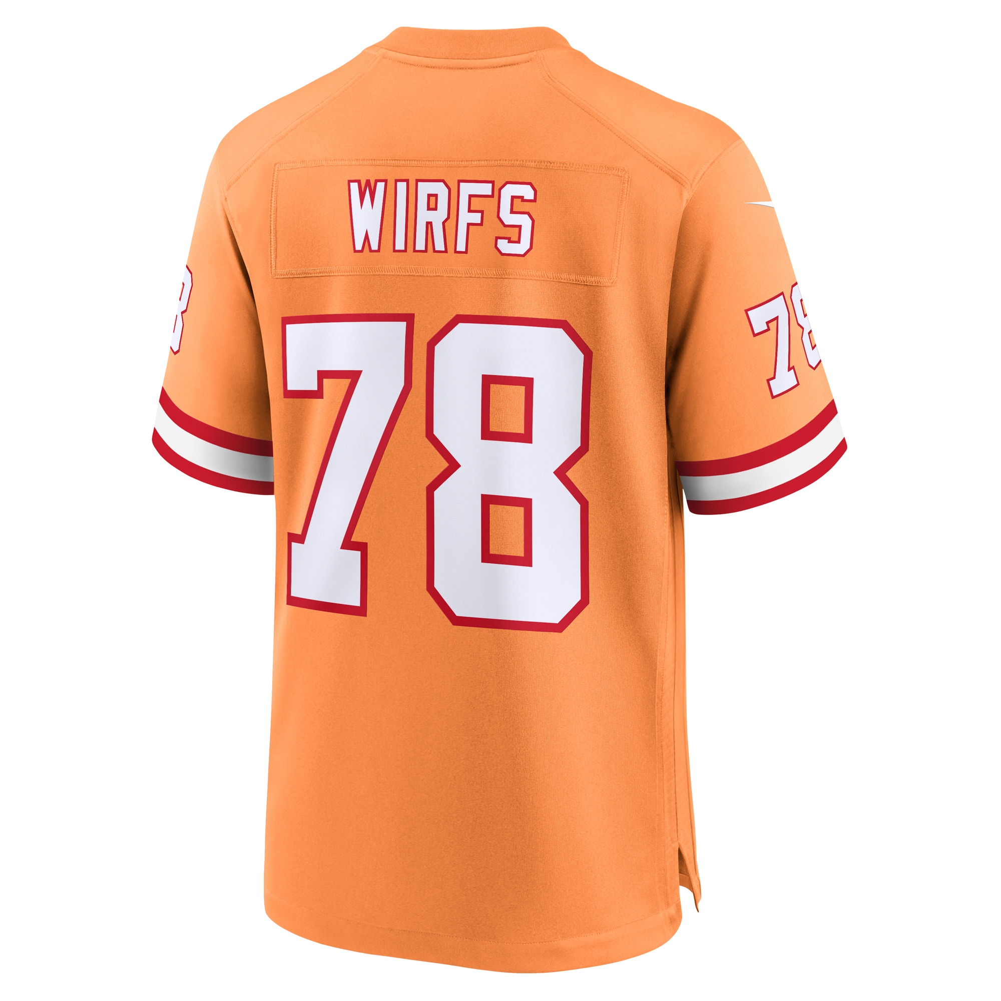 Tampa Bay Buccaneers Tristan Wirfs Orange Throwback Game NFL Jersey Men's