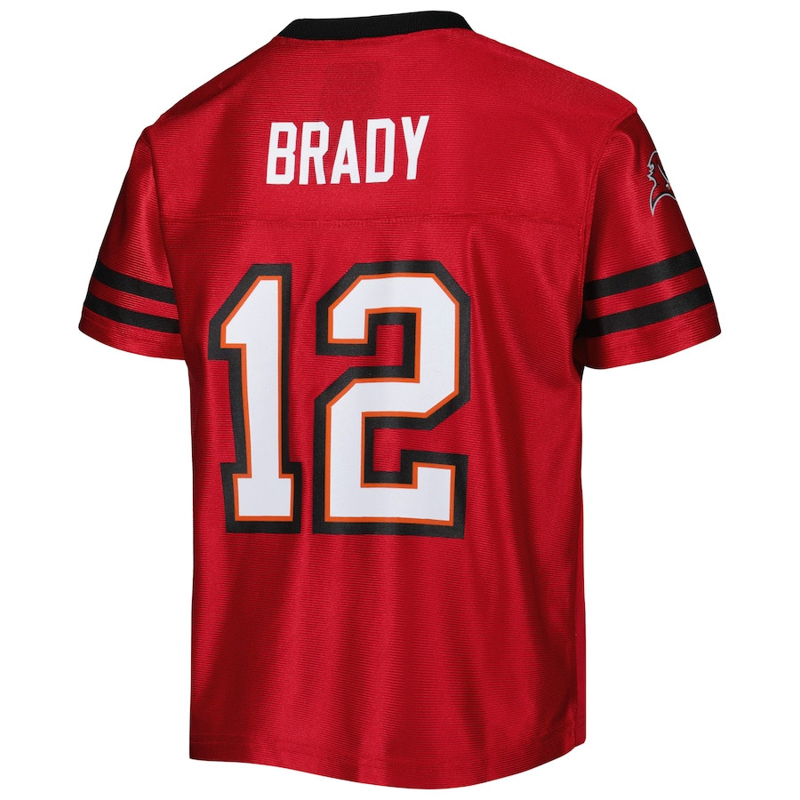 Tom Brady 12 Tampa Bay Buccaneers Game Red NFL Jersey Youth