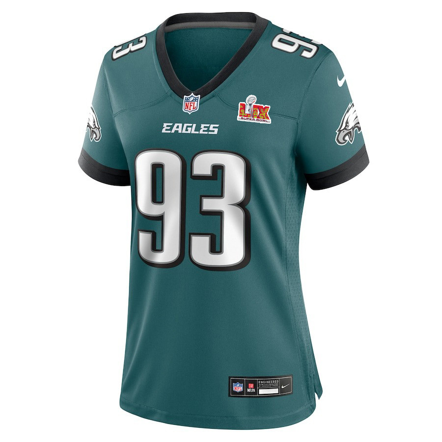 Milton Williams #93 Philadelphia Eagles Super Bowl LIX Midnight Green NFL Jersey Women's