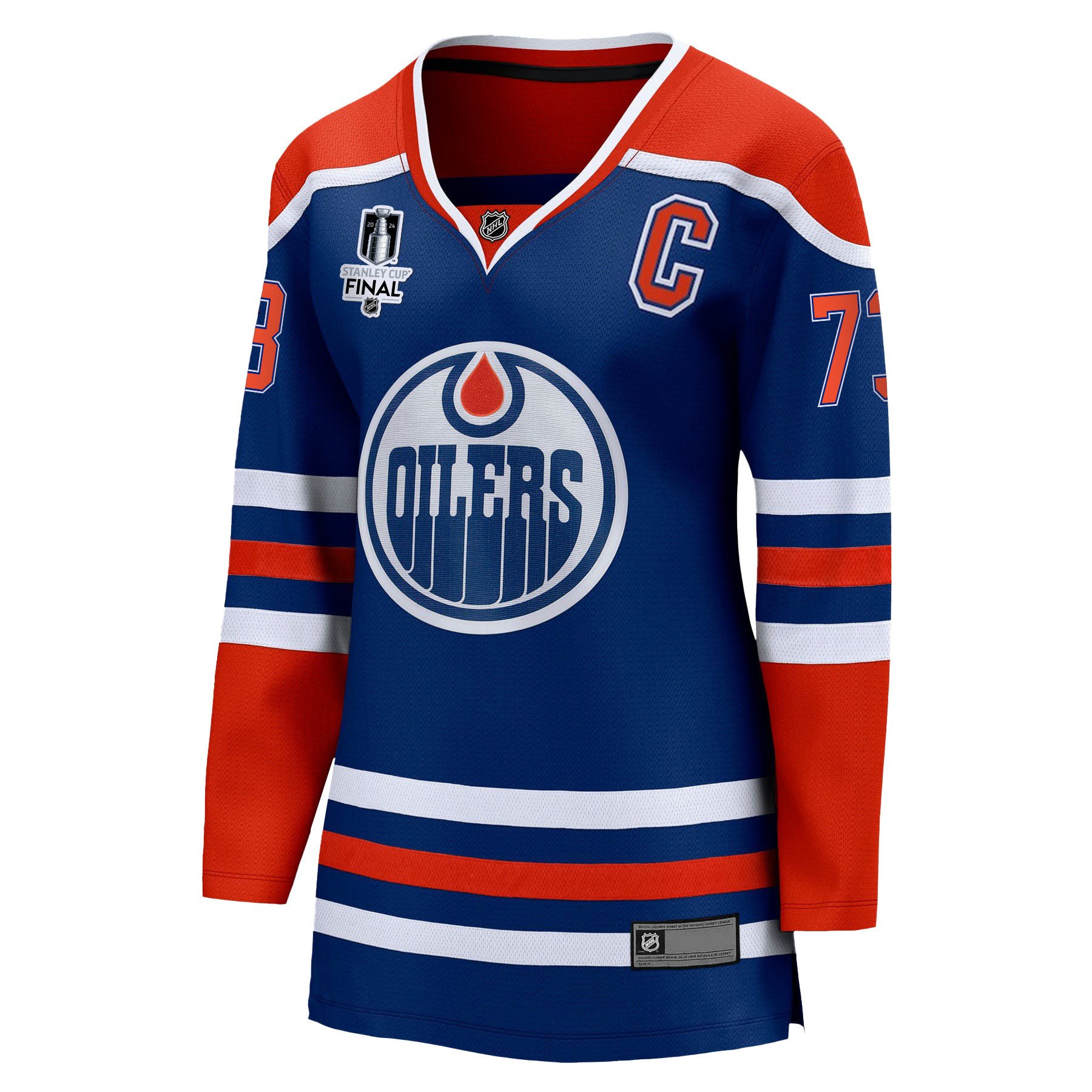 Vincent Desharnais 73 Edmonton Oilers 2024 STANLEY CUP Final Home Royal NHL Jersey Women's