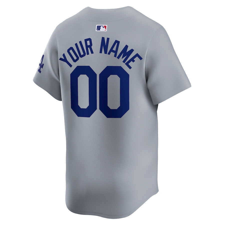 Los Angeles Dodgers Away Limited Custom Gray MLB Jersey Men's