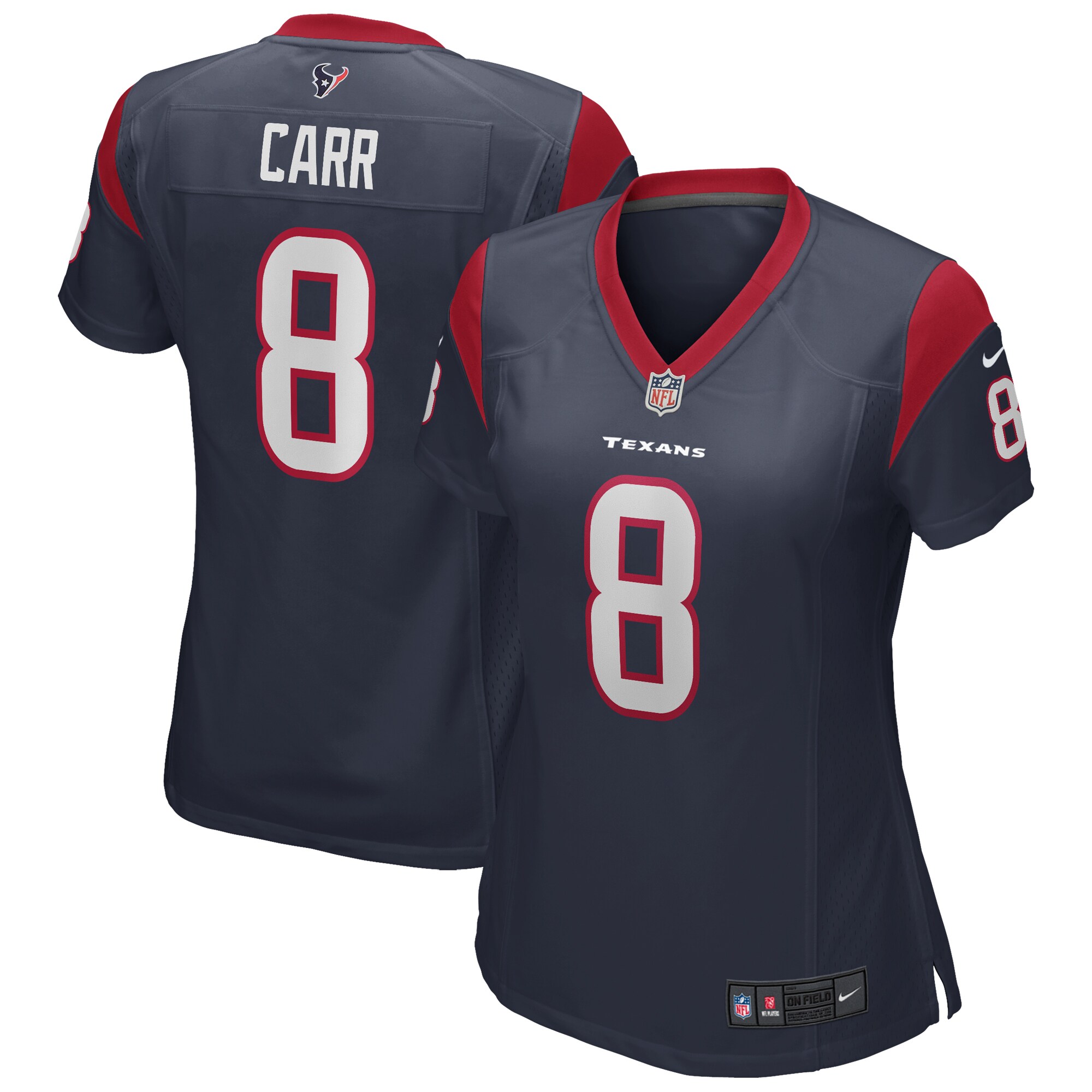 Houston Texans David Carr Navy Game Retired Player NFL Jersey Women's