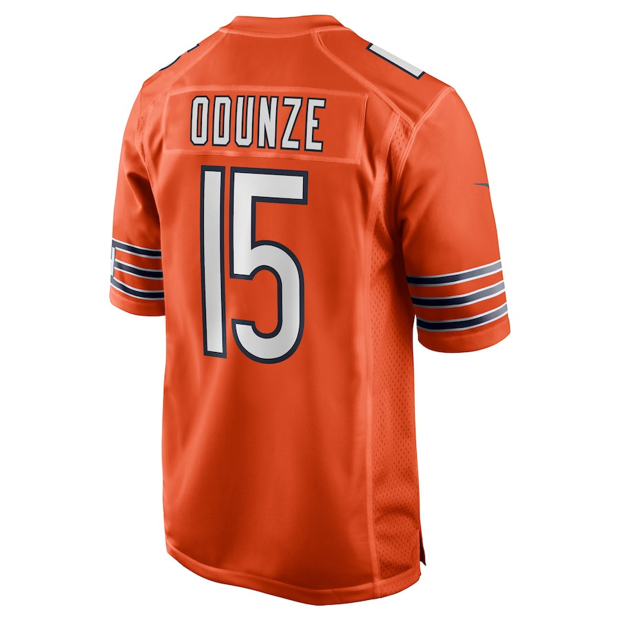 Rome Odunze 15 Chicago Bears Alternate Game Orange NFL Jersey Men's