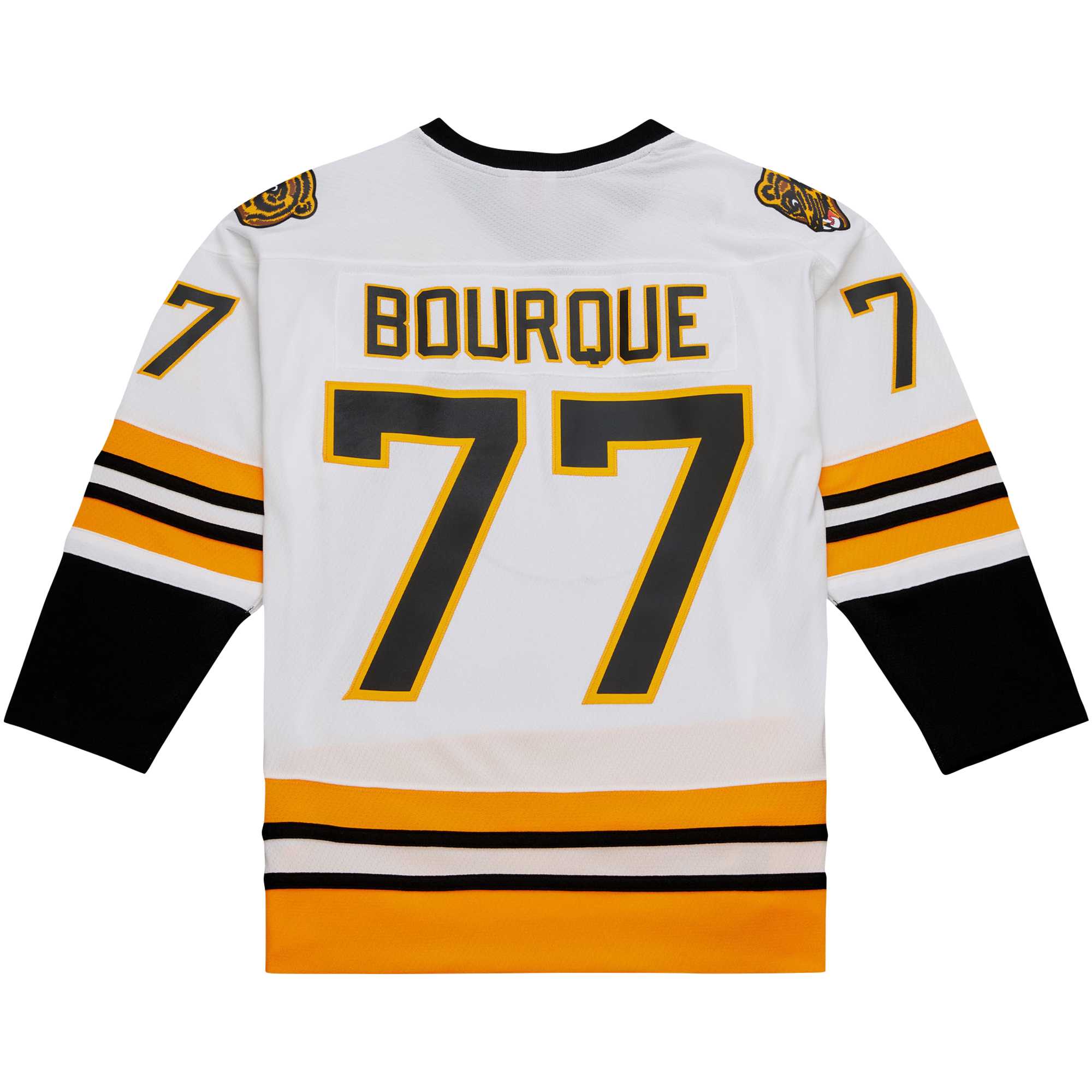 Boston Bruins Ray Bourque Mitchell Ness White Captain Patch 1989/90 Blue Line Player NHL Jersey Men's