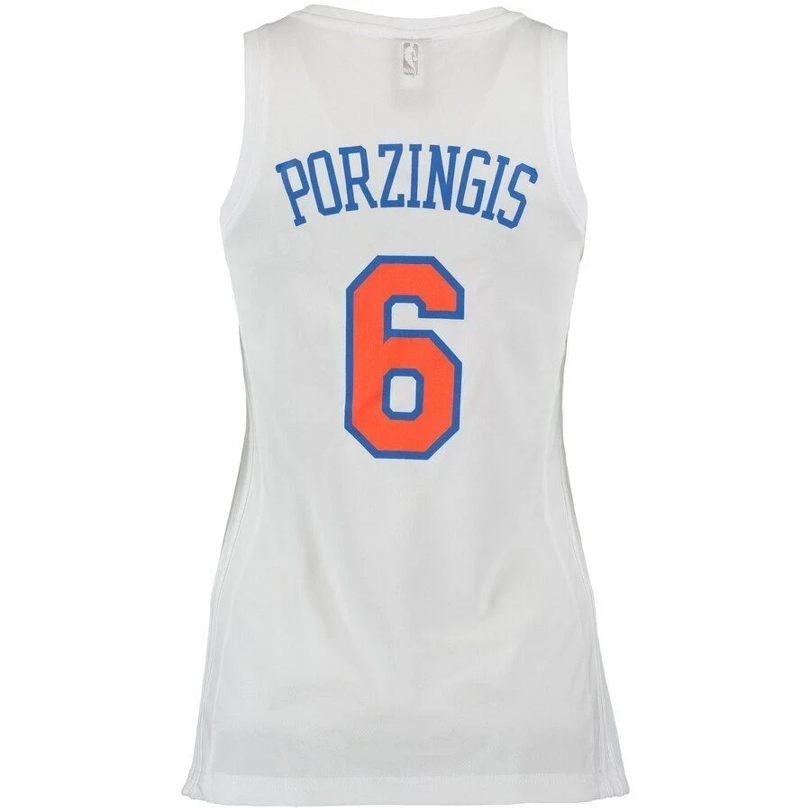 Kristaps Porzingis New York Knicks Fashion White NBA Jersey Women's