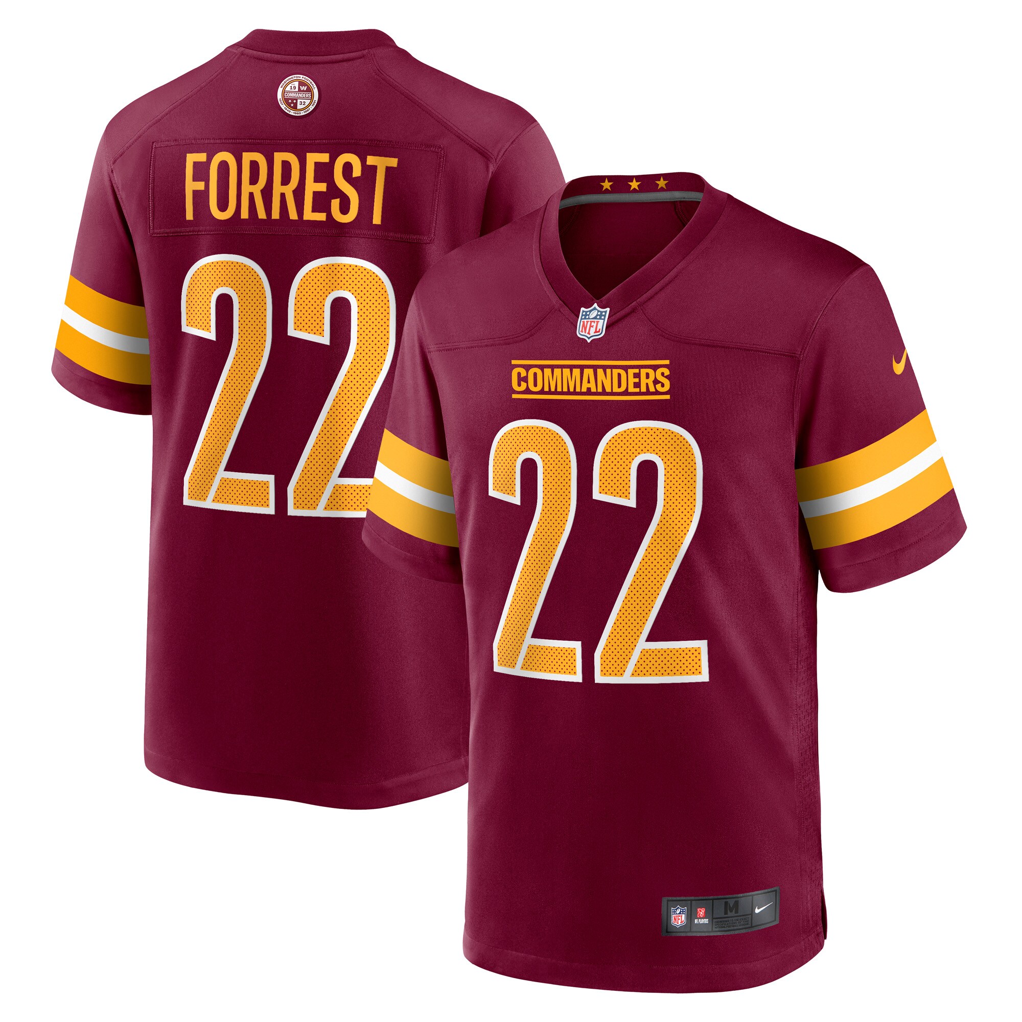 Washington Commanders Darrick Forrest Burgundy Game Player NFL Jersey Men's