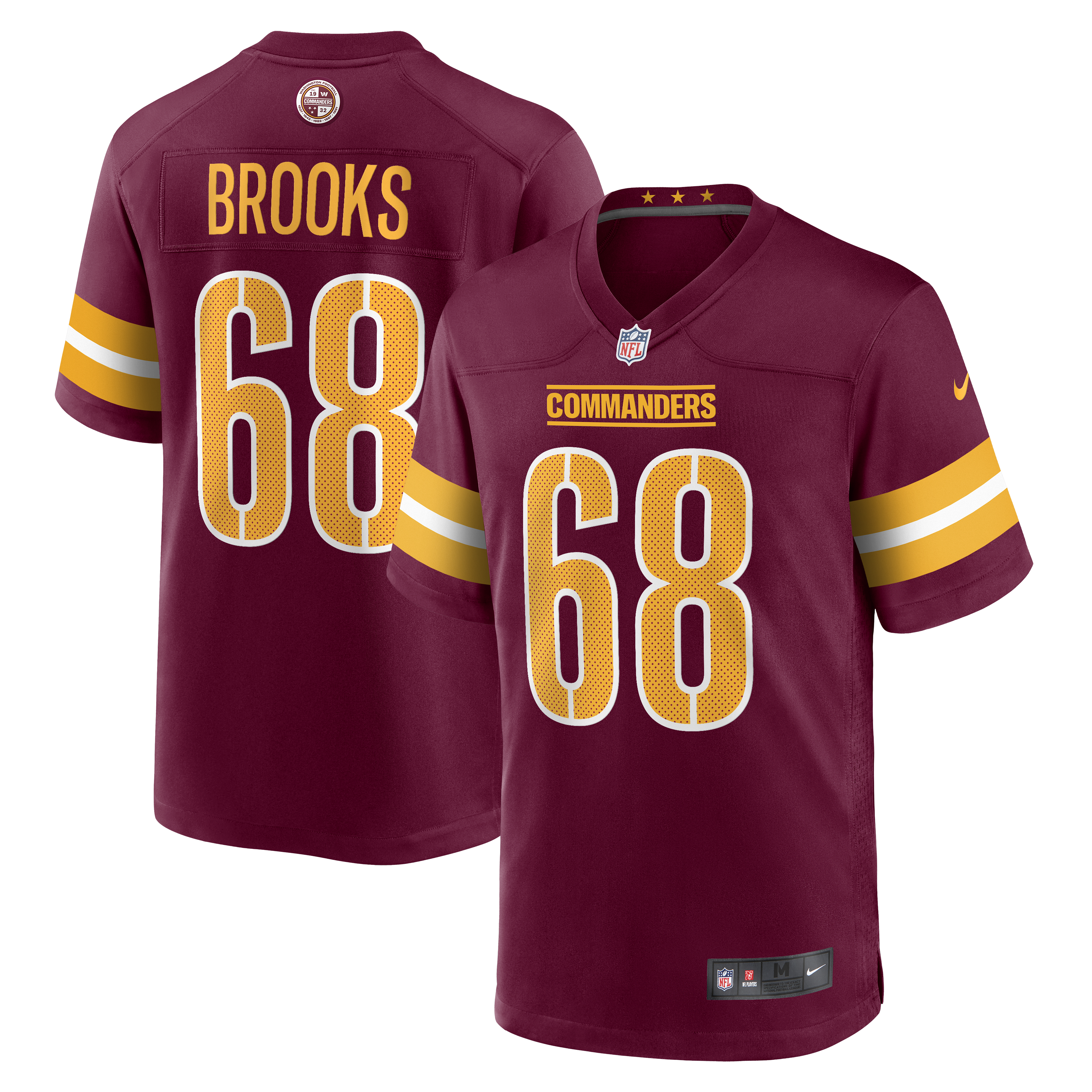Washington Commanders Curtis Brooks Burgundy Game NFL Jersey Men's