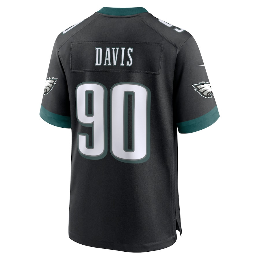 Jordan Davis 90 Philadelphia Eagles Alternate Game Black NFL Jersey Men's