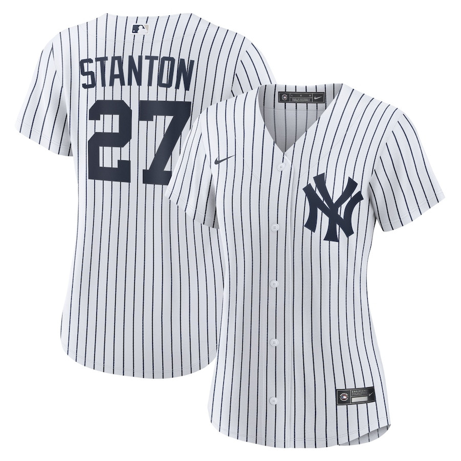 Giancarlo Stanton 27 New York Yankees Home White MLB Jersey Women's
