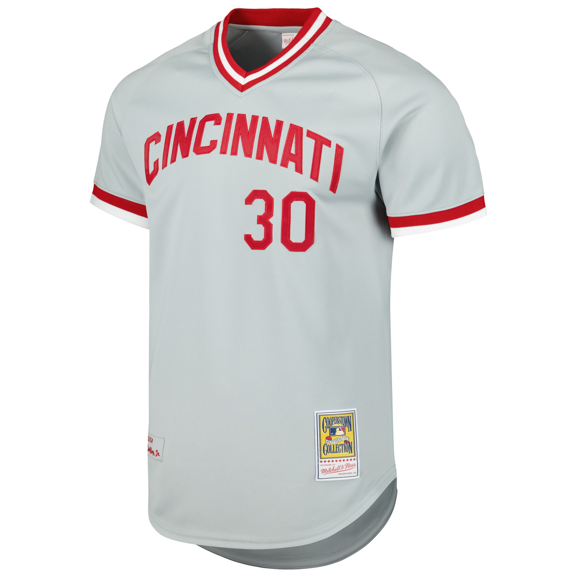 Cincinnati Reds Ken Griffey Jr. Mitchell Ness Gray 2004 Cooperstown Collection Throwback MLB Jersey Men's