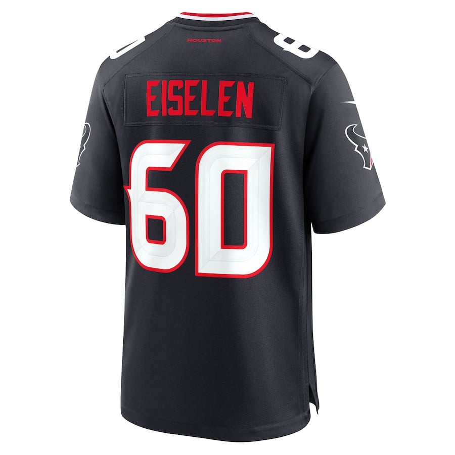 Dieter Eiselen 60 Houston Texans Team Game Navy NFL Jersey Men's