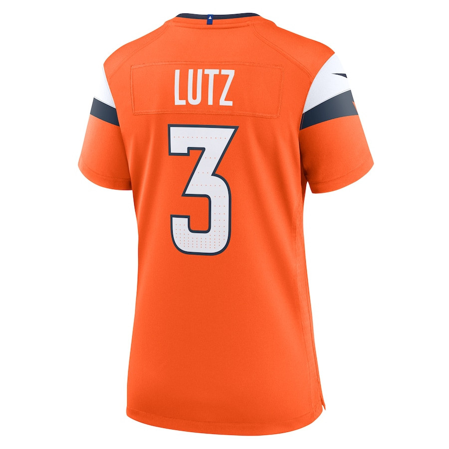 Wil Lutz 3 Denver Broncos Team Game Orange NFL Jersey Women's